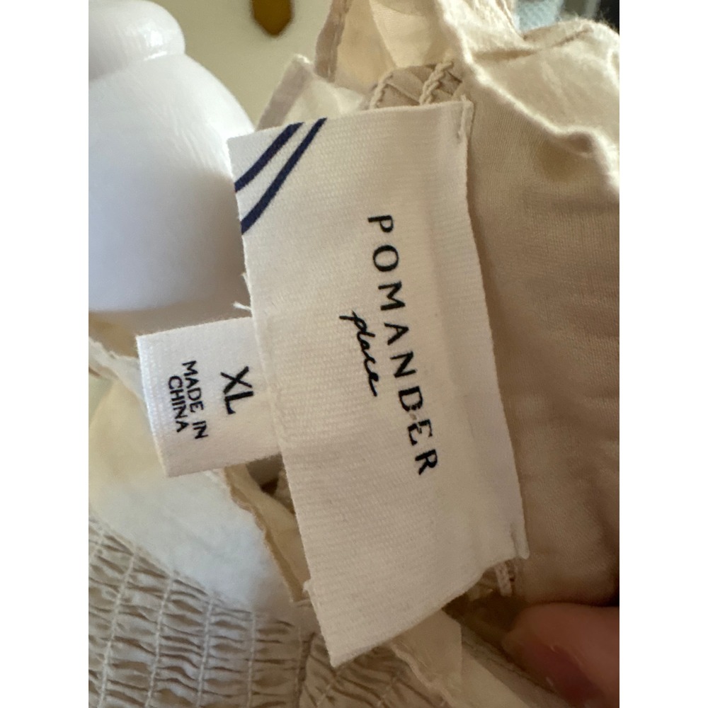 POMANDER‎ PLACE Champagne Jaia Long Sleeve Smocked Blouse Size Extra Large - Picture 6 of 9